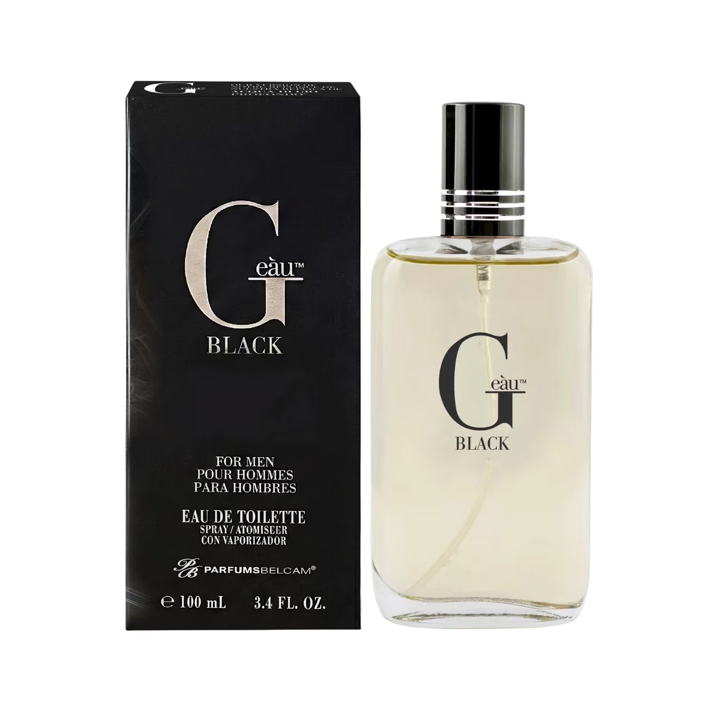 Geau Black Eau De Toilette Spray, Cologne for Men, 3.4 Fl Oz